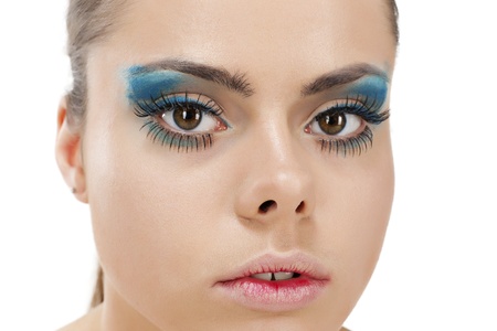 Eye Makeup  Beautiful Eyes Glitter Make-up  Holiday Makeup detail  False Lashesの写真素材