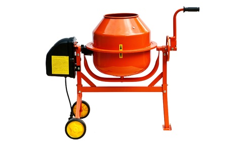 Concrete mixer isolated on a white background の写真素材