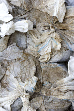 flood defence sandbagsの写真素材