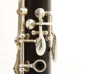 close up detail of a woodwind clarinetの写真素材