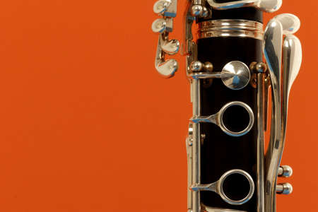 close up detail of a woodwind clarinetの写真素材
