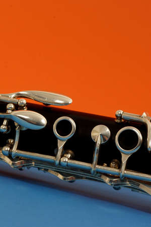 close up detail of a woodwind clarinetの写真素材