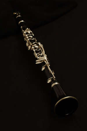 close up detail of a woodwind clarinetの写真素材