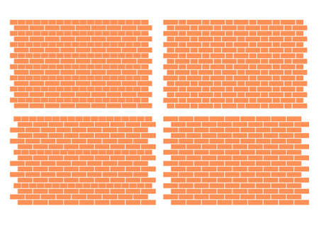 four fully editable vector architectural brick work patternsのイラスト素材