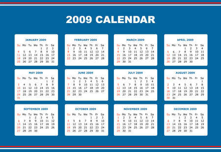 an editable 2009 calendar  のイラスト素材