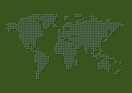 dot matrix map of the world cylindrical map projectionのイラスト素材