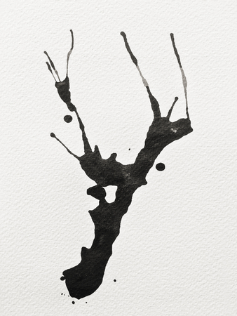 ink black color on paper artの写真素材