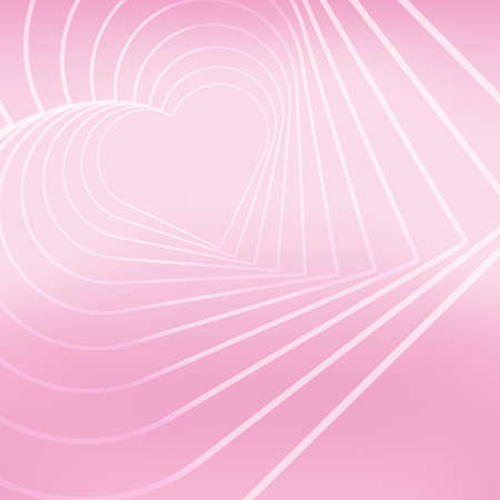 Pink background, Love and Happiness, Pink and white hearts, Heart unity. Heart shape. Love is all around. Soft pink gradient. Double hearts frame, Valentine's card, Vector illustration EPS 10.の写真素材