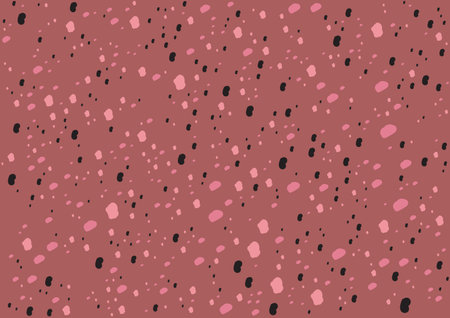 Artwork of watercolor, Hand draw polka dots on brown background. Black and rose polka dots on the paper. Creation of water drop on paper. Dots pattern, Vector illustration EPS 10.&#xA;のイラスト素材