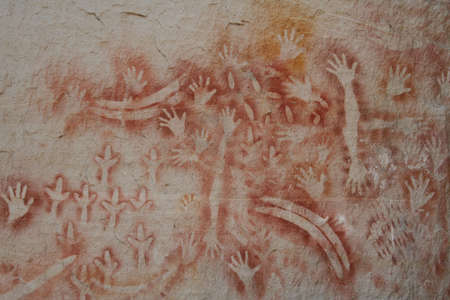 Aboriginal Hand prints, Carnarvon Gorgeの写真素材