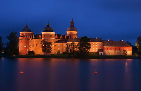The old 16th century castle Gripsholm, Swedenのeditorial素材