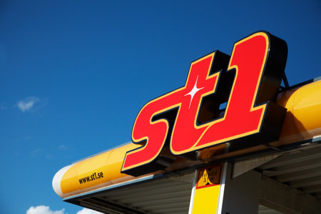 Sodertalje, Sweden - June 17,2012 : A petrol station unattendant fuel chain ST1 in Swedenのeditorial素材