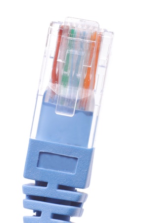 Blue RJ 45 data network connector 