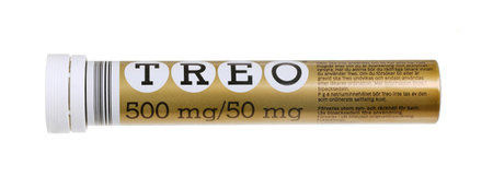 Stockholm, Sweden - January 4, 2014  One  tube tube of  the salicylate drug Treo produced for the Swedish market  Marketed in Sweden by Meda AB のeditorial素材