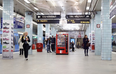 Stockholm, Sweden: Subway station Hotorget.の素材
