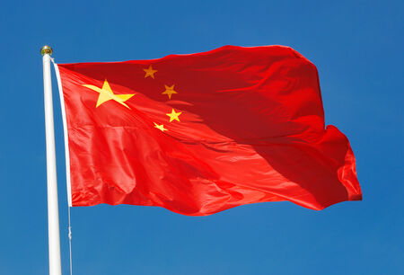 The national flag of the Peoples republic of Chinaの写真素材