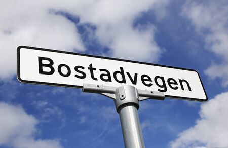 Sign with text Bostadvegen.の写真素材