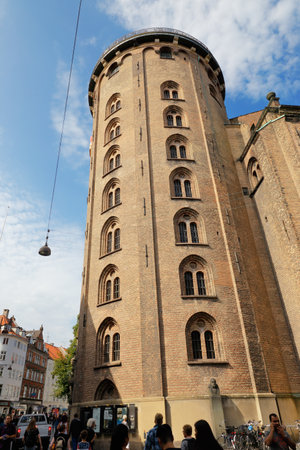 Copenhagen, Denmark - August 24, 2017: The Rundetaarn (Round Tower) is a 17th-century tower located in central Copenhagen.のeditorial素材