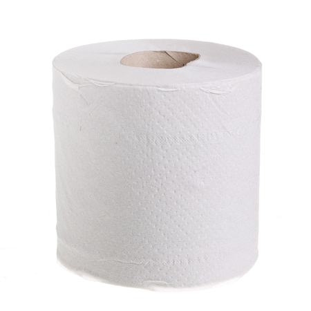 One roll of toilet paper isolated on white background..の写真素材