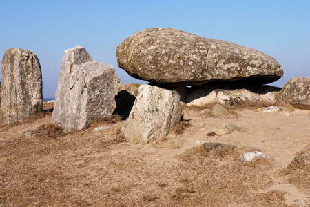 The Havang Dolmen is a 5000 years old  burial chamber from the stone age located in the Swedish province of Scania.の写真素材