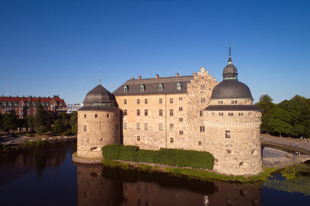 Orebro, Sweden - June 8, 2018: Exterial view of the Orebro castle located in tje city center.のeditorial素材
