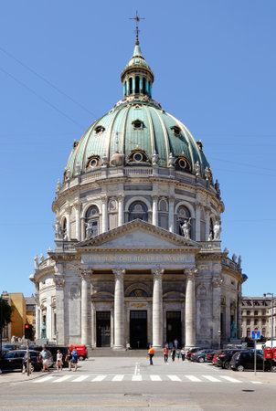 Copenhagen, Denmark - June 27, 2018: The Frederiks Church located due west of the Amalienborg palace.のeditorial素材