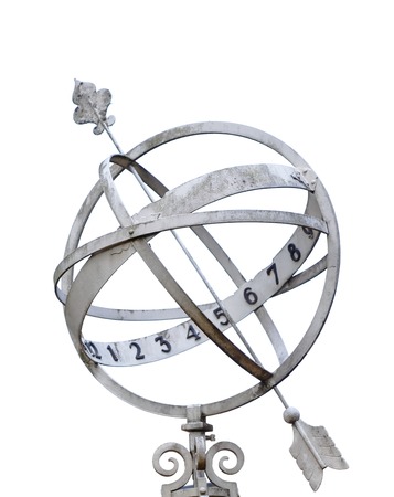 Sundial isolated on white background.