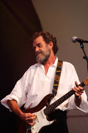Gothenburg, Sweden - August 7, 2004: Bo Winberg in concert with the Spotnicks at Kungstorget square during the Goteborgskalaset festival.のeditorial素材