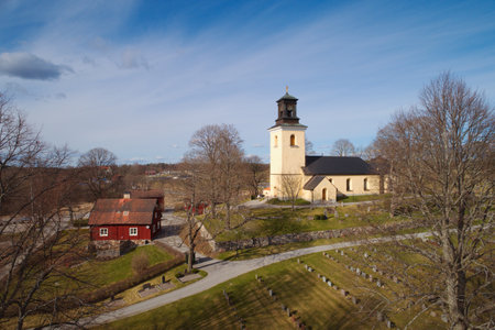 Nykvarn, Sweden - April 22, 2018: View of the Turinge church.のeditorial素材