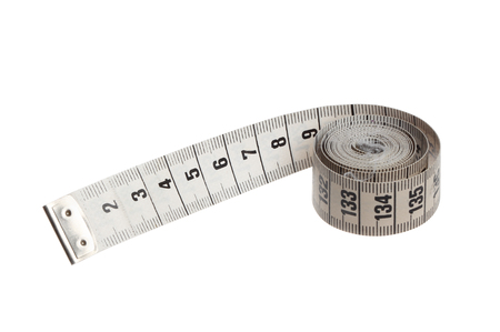 Tape measure isolated on white background.の写真素材