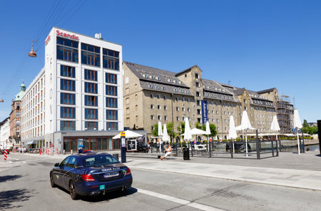 Copenhagen, Denmark - June 27, 2018: The Scandic hotel front and Hotel Admiralのeditorial素材