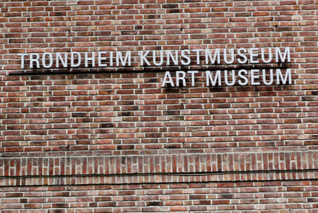 Trondheim, Norway - May 29, 2016: The Trondheim Art museum facade sign.のeditorial素材