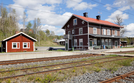 Ann, Sweden - May 30, 2016: Railroad station Ann.のeditorial素材