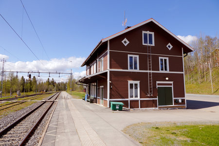 Ann, Sweden - May 30, 2016: Railroad station Ann.のeditorial素材