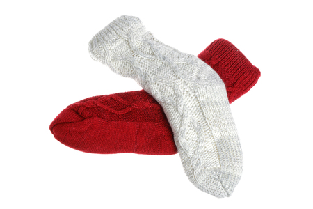 Two socks isolated on white backgroundの写真素材