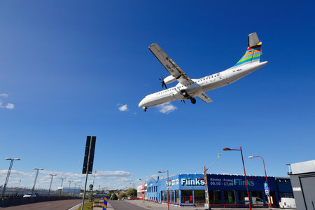 Stockholm, Sweden - May 31, 2019: Braathens Regional Airlines, BRA,  ATR 72-500 (SE-MDH) on final...