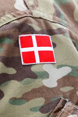 Close up of the Danish uniform tunica with the national flag.の写真素材