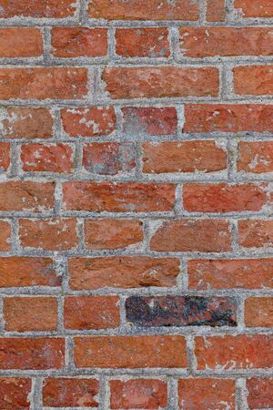 Ful frame image of a red brick wall with one black brick.の写真素材
