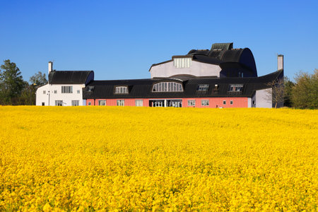 Jarna, Sweden - May 22, 2020: The Ytterjarna Cultural Centre building situated in Sodertalje Municipality was built 1992 by the anthroposophical architect Erik Asmussen.のeditorial素材