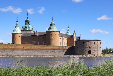 Exterior view of the almar castle located in the Swedish province of Smaland.のeditorial素材