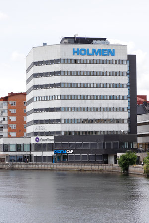 Norrkoping, Sweden - July 3, 2020: Eterior view oh the Holmen Paper hheadquarters.のeditorial素材