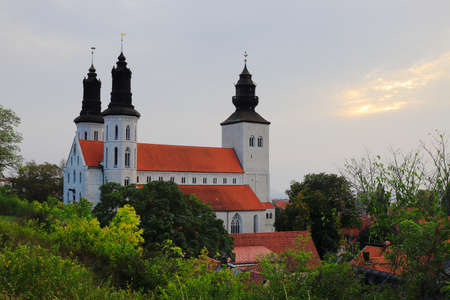 The Visby cathedral located in Swedish province of Gotland.の写真素材