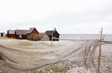 View of the Helgumannen fishing station located at the Faro island in the Swedish province of Gotland.の写真素材