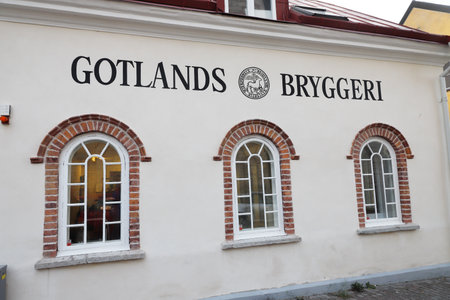 Visby, Sweden - October 2, 2020: Exterior view ofthe local brewery Gotlands bryggeri.のeditorial素材