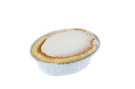 The classic Swedish pastry Mazarin isolated on white background.の写真素材