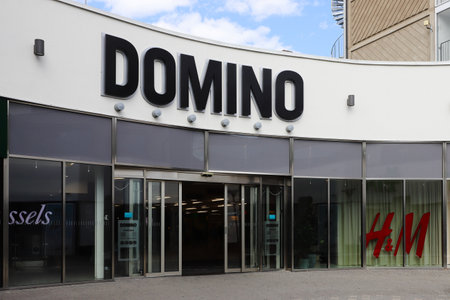 Norrkoping, Swden - August 5, 2021: Entrance to the Domino department stores with independent shops.のeditorial素材
