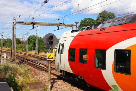 Norsholm, Sweden - August 5, 2021: The Ostgotapendeln commuter train service.のeditorial素材