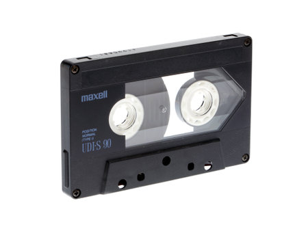Stockholm, Sweden - August 15, 2015: Maxell UDI-S 90 audio cassette tape produced 1986.のeditorial素材