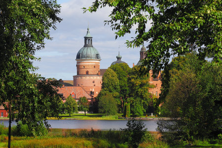 Beautiful view of the Swedish 16th century Gripsholm castle located in the province of Sodermanland.のeditorial素材