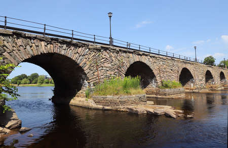 Stone arch bridge constructed during 18th centtury located in Karlstad in the Swedish provionce of...